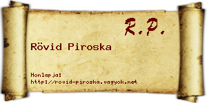 Rövid Piroska névjegykártya